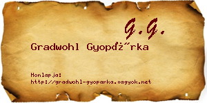 Gradwohl Gyopárka névjegykártya